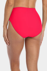 Solid High Waisted Pleated Swim Trunks-Charmo