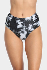 Solid High Waisted Pleated Swim Trunks-Charmo