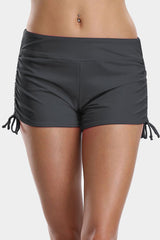 Solid Drawstring Swim Shorts-Charmo