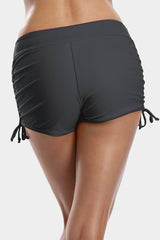 Solid Drawstring Swim Shorts-Charmo