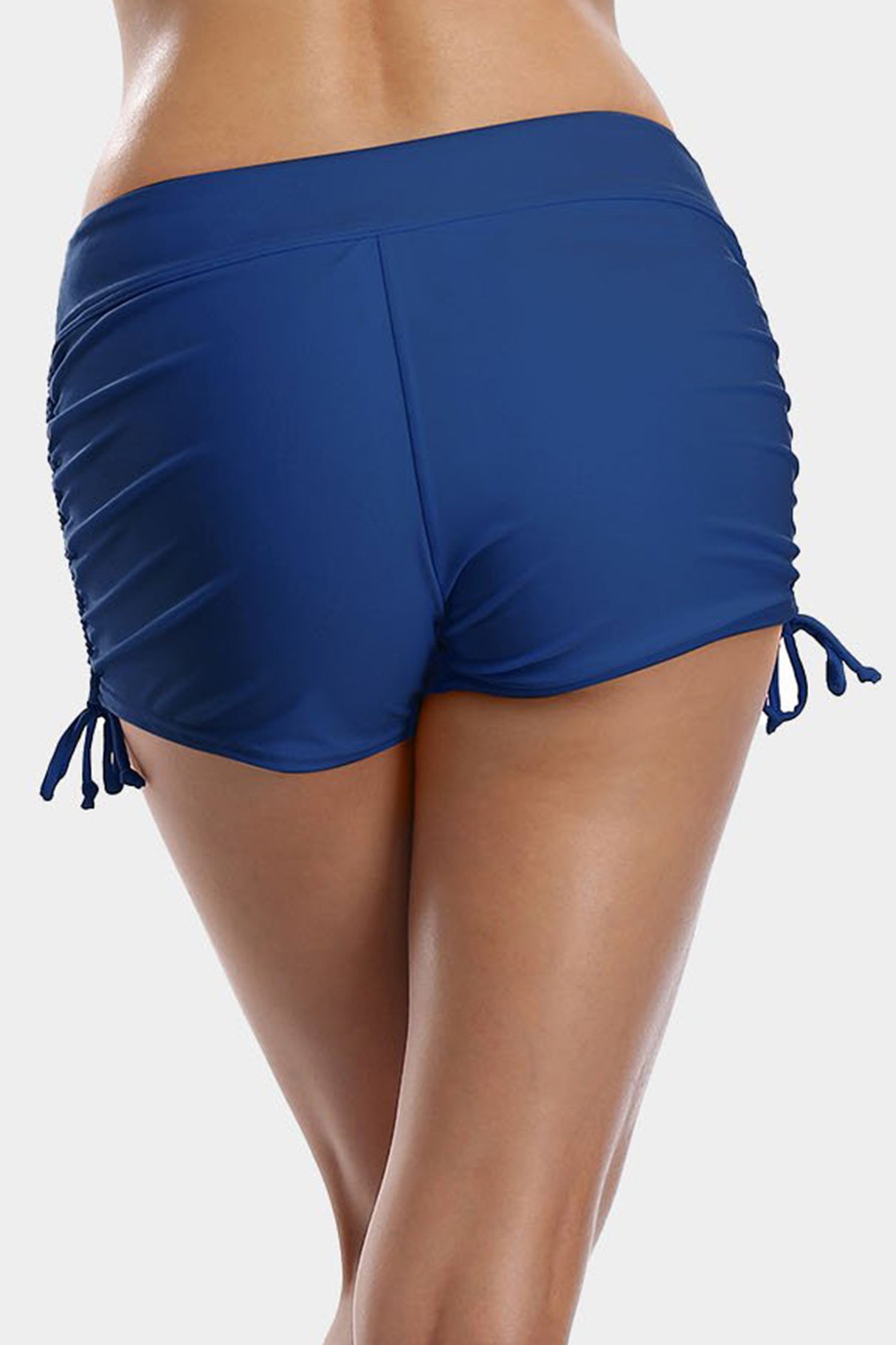 Solid Drawstring Swim Shorts-Charmo