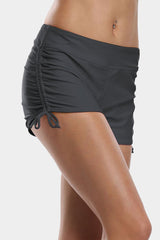 Solid Drawstring Swim Shorts-Charmo