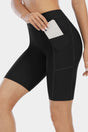 Solid High Waist Pocket Swim Shorts-Charmo