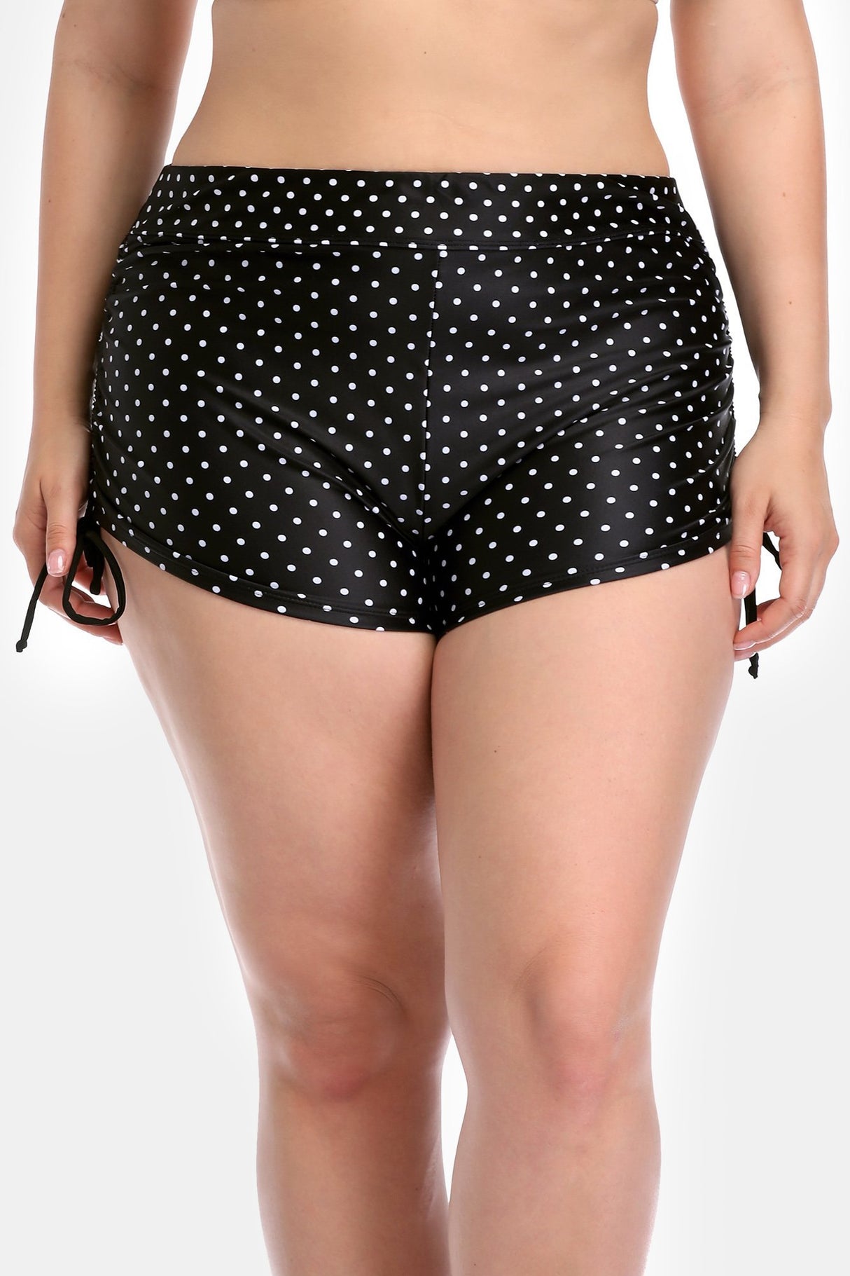 Plus Side Drawstring Swim Shorts-Charmo