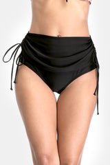 Side Drawstring High Waist Swim Shorts-Charmo