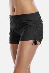 Solid Drawstring Swim Shorts-Charmo