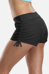 Solid Drawstring Swim Shorts-Charmo