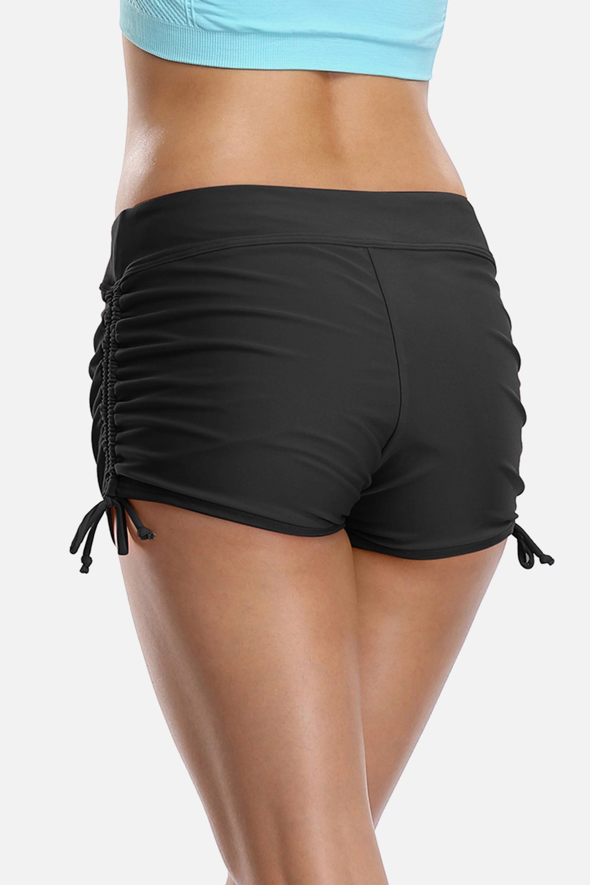 Solid Drawstring Swim Shorts-Charmo