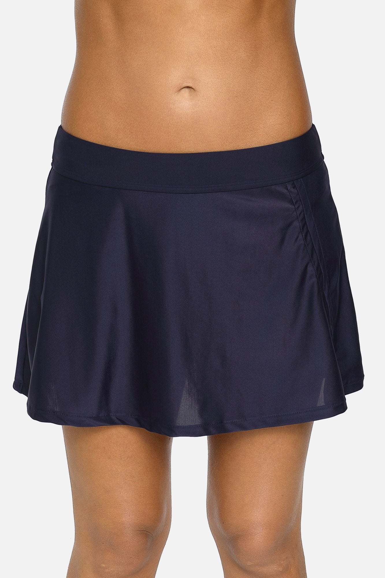 Solid Ruffled Quick Dry Swim Skirts-Charmo