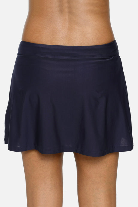 Solid Ruffled Quick Dry Swim Skirts-Charmo