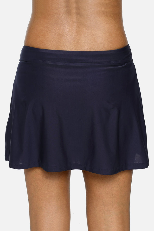 Solid Ruffled Quick Dry Swim Skirts-Charmo