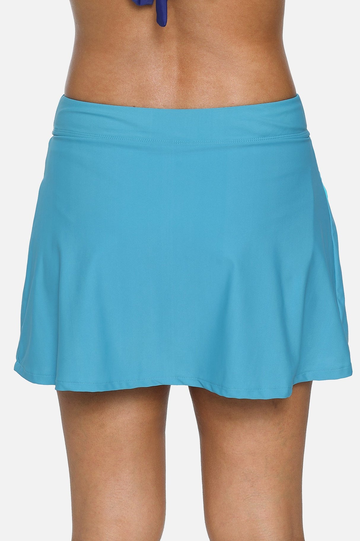 Solid Ruffled Quick Dry Swim Skirts-Charmo