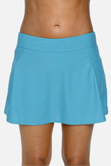 Solid Ruffled Quick Dry Swim Skirts-Charmo